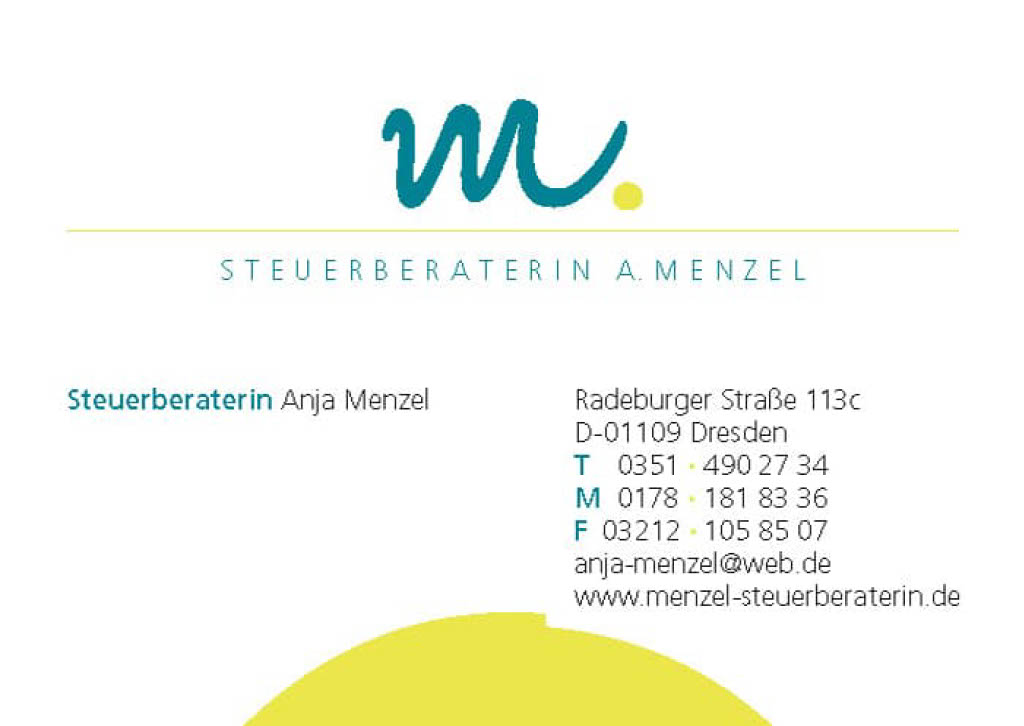 Visitenkarte Steuerberaterin Anja Menzel